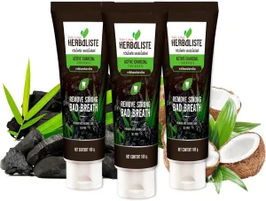 Activated Charcoal Toothpaste - Teeth Whitening Herbal, Fluoride Free & No SLS for Sensitive Teeth, Coconut Charcoal Toothpaste Remove Plaque Freshen Breath