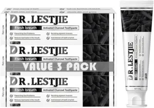Activated Charcoal Toothpaste,Clean Mint- 100% Charcoal Teeth Whitening Toothpaste for Sensitive Teeth Strengthens Teeth Enamel and Gums 4.23oz-3Pack