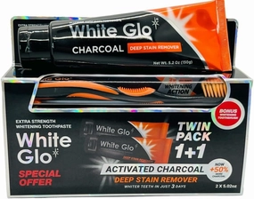 Activated Charcoal Twin Pack Toothpaste with Deep Stain Remover, 3 Day Whitening