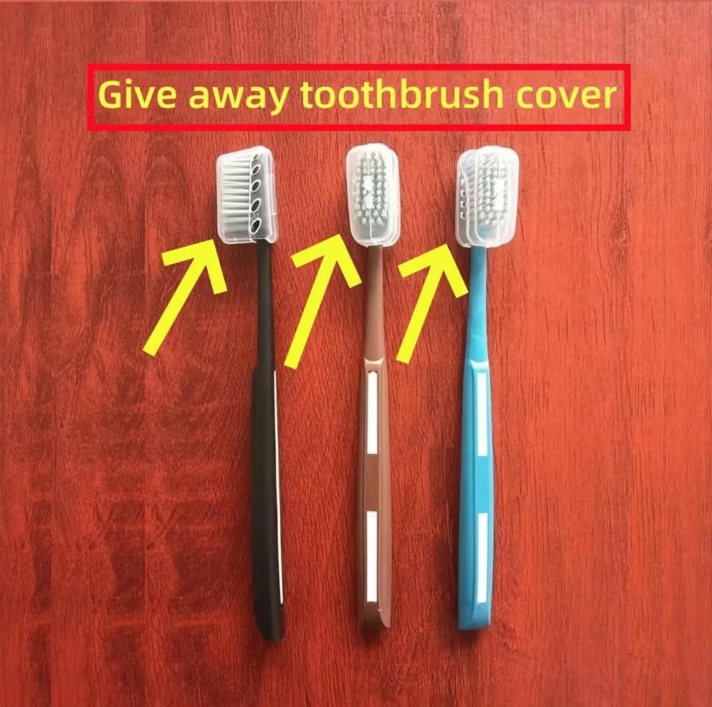 Adult Manual Hard bristled toothbrushes with Cover, Big Head Medium Size,for Cleaning Smoke Stain, Tartar, Coffee Stain, Tea Stain.【Hard Bristle Black,5 Count (Pack of 1)】