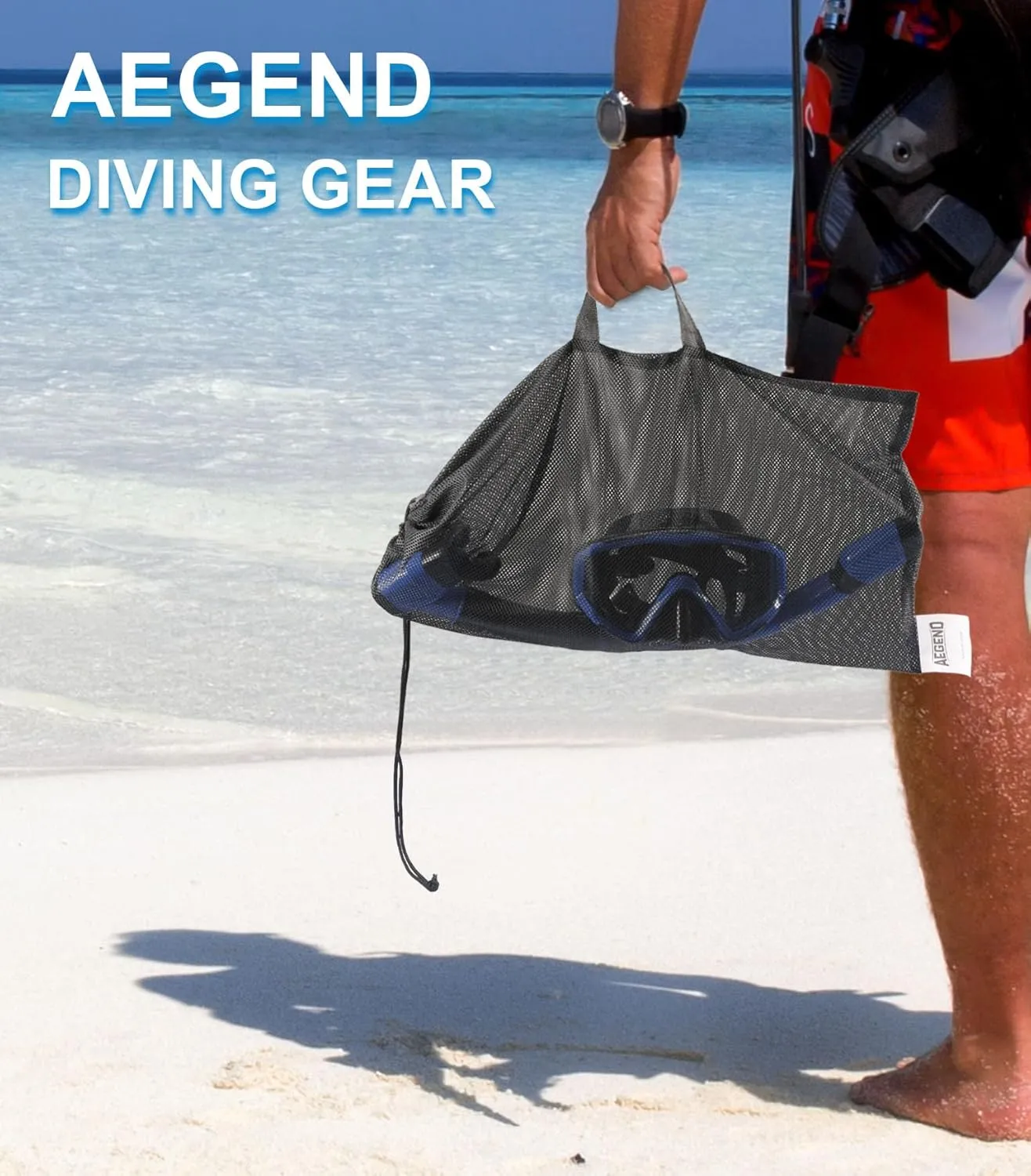 Aegend Snorkeling Gear for Adults, Dry Snorkel Set Panoramic View Enhanced Anti-Leak and Anti-Fog Technology, Adjustable Strap for Snorkeling Scuba Diving Swimming with Mesh Bag