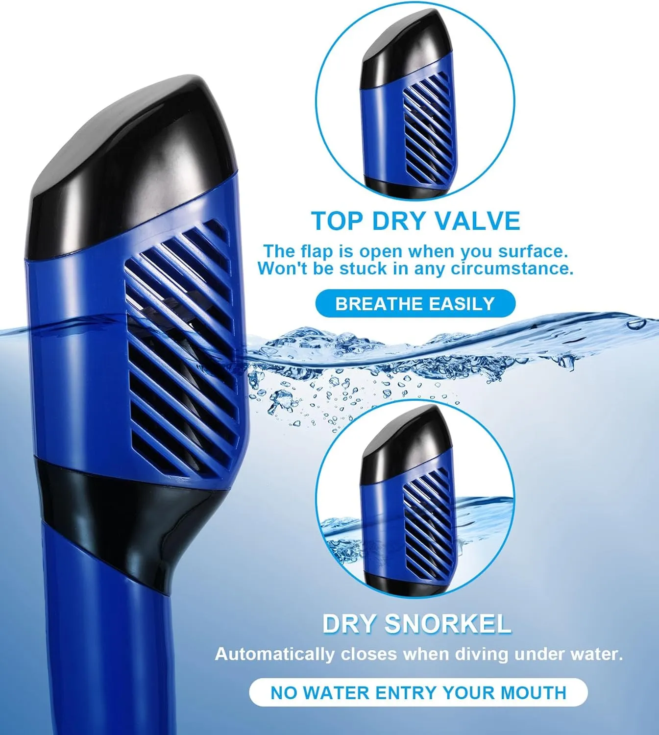 Aegend Snorkeling Gear for Adults, Dry Snorkel Set Panoramic View Enhanced Anti-Leak and Anti-Fog Technology, Adjustable Strap for Snorkeling Scuba Diving Swimming with Mesh Bag
