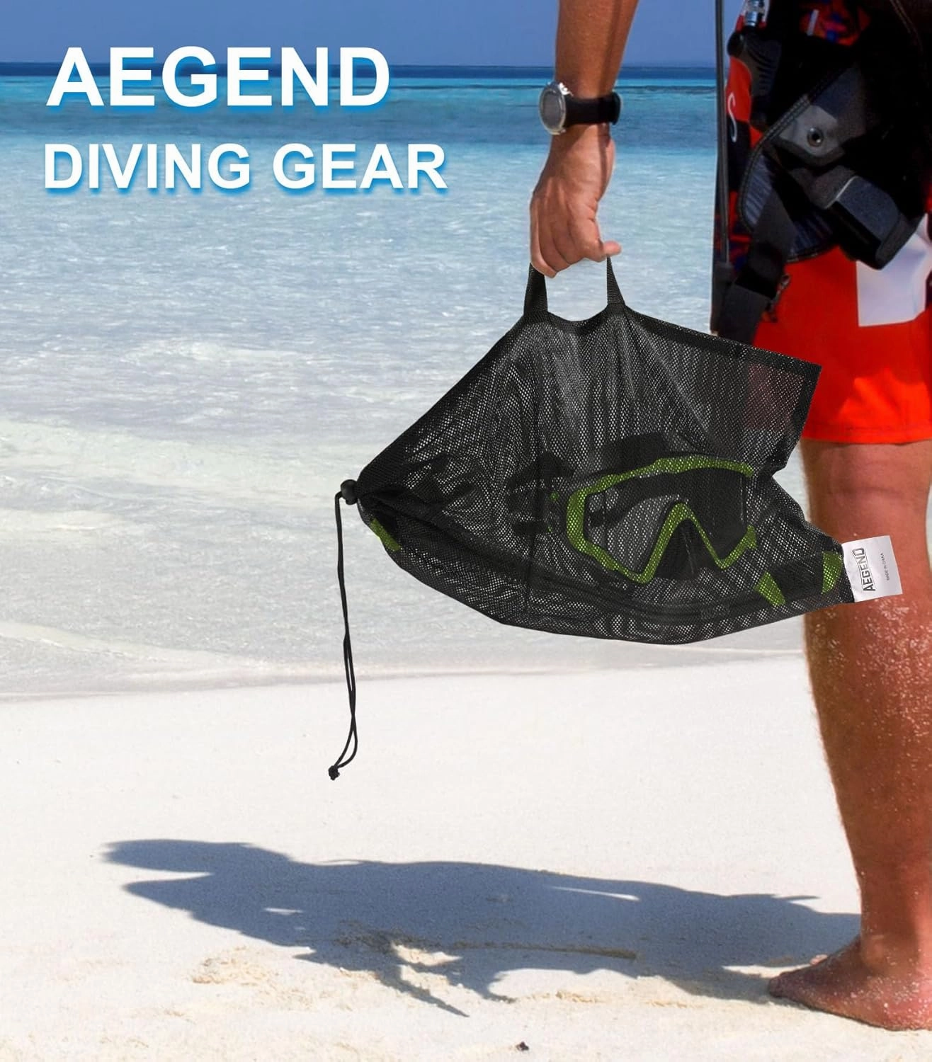 Aegend Snorkeling Gear for Adults, Dry Snorkel Set Panoramic View Enhanced Anti-Leak and Anti-Fog Technology, Adjustable Strap for Snorkeling Scuba Diving Swimming with Mesh Bag