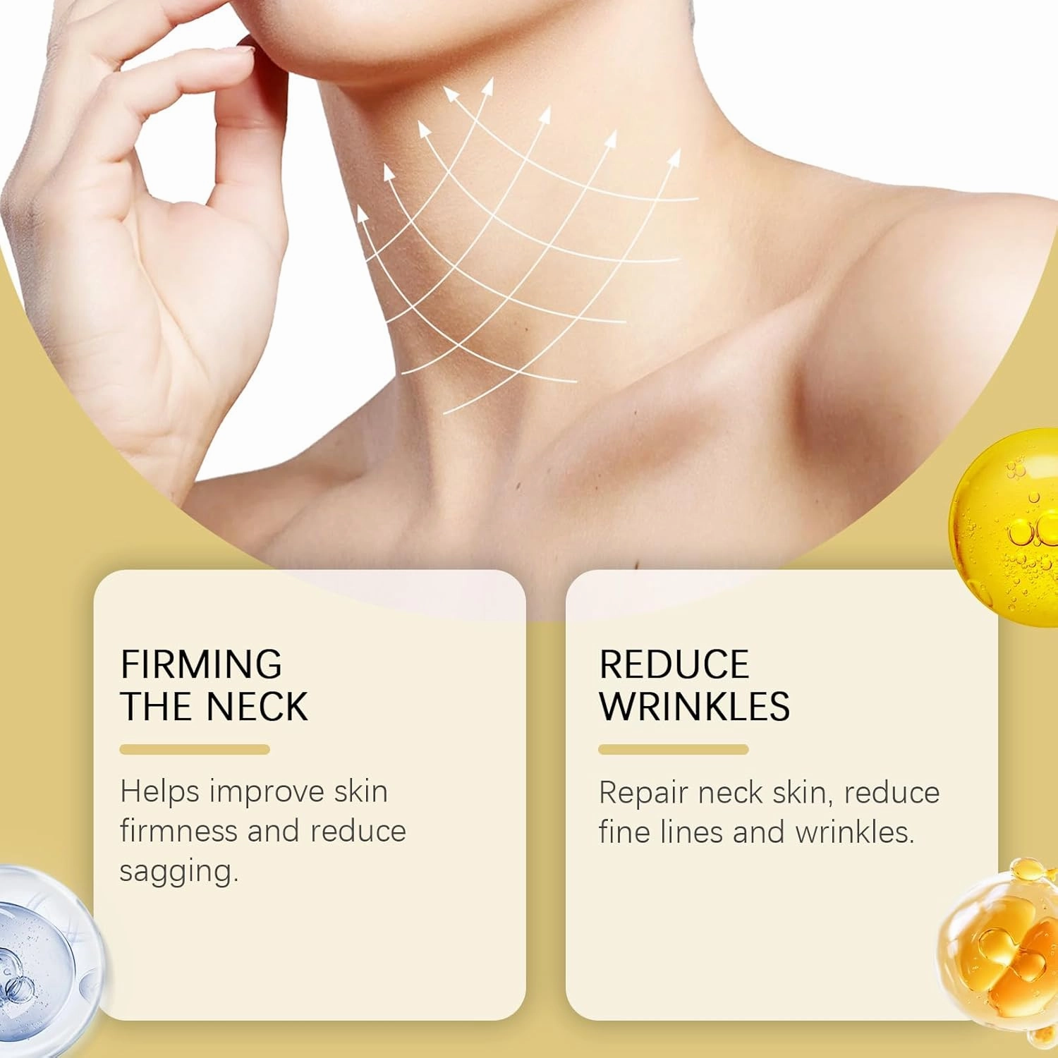 AH-8 Firming Neck Cream for Crepey Skin Body Care Comfort,Roller Neck Cream,Tightening Lotions Cosmetic Skin Body Care Repair (1PCS)