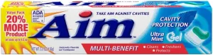 Aim Multi-Benefit Cavity Protection Gel Toothpaste, Ultra Mint 5.50 oz (Pack of 11)