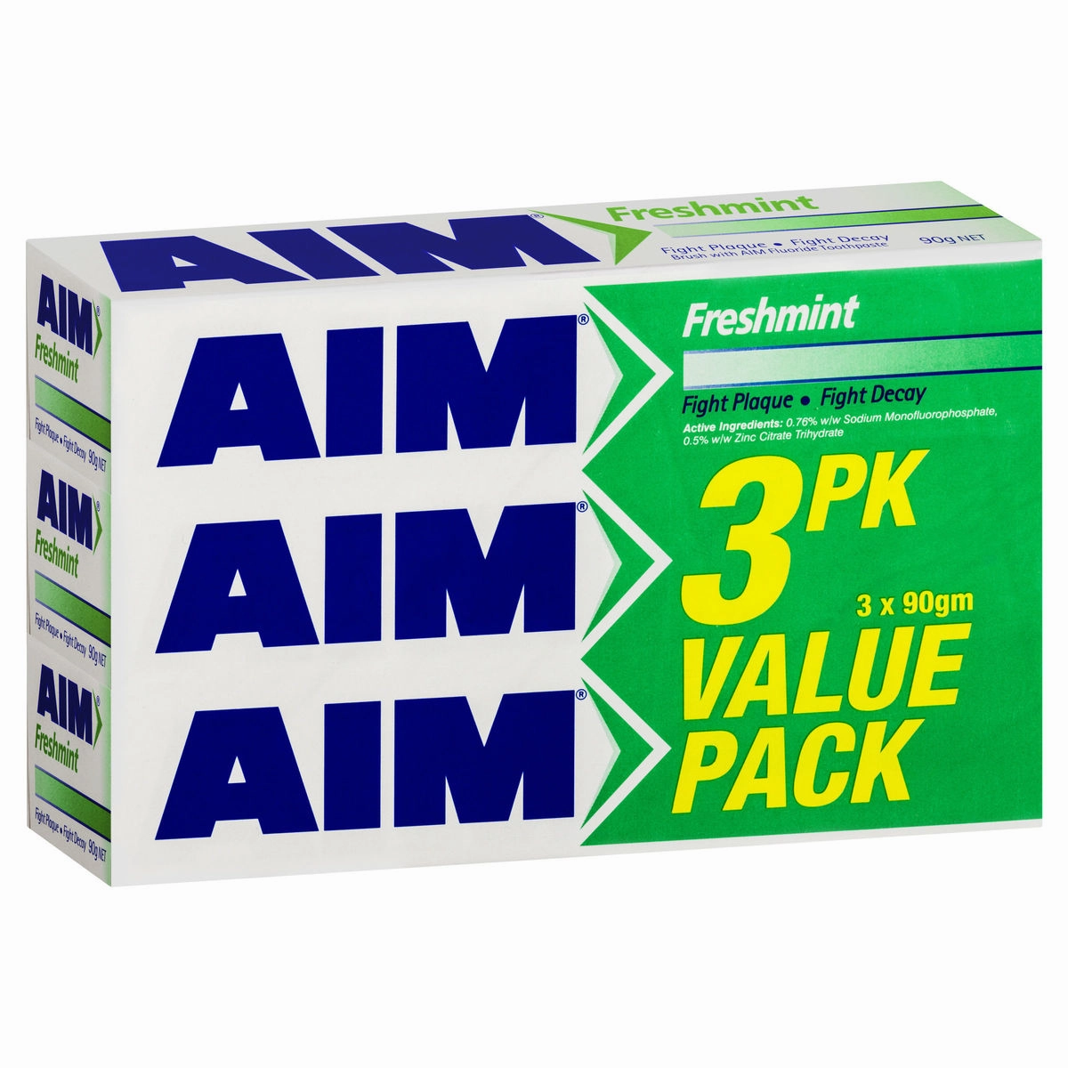 Aim Freshmint Toothpaste 90g (Pack of 3)