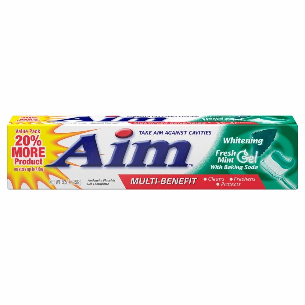 AIM New 314340 Toothpaste 5.5 Oz Whitening Mint Gel (24-Pack) Oral Care Wholesale Bulk Health & Beauty Oral Care Others