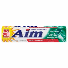 AIM New 314340 Toothpaste 5.5 Oz Whitening Mint Gel (24-Pack) Oral Care Wholesale Bulk Health & Beauty Oral Care Others