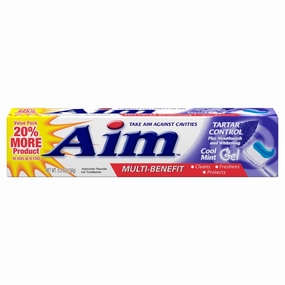 Aim Tartar Control Anticavity Fluoride Toothpaste Gel - 5.5 oz, Pack of 4