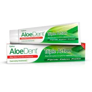 Aloe Dent Triple Action Aloe CoQ10 Toothpaste FLUORIDE - Peppermint 100ml