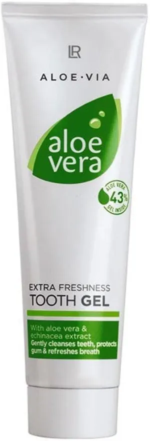 Aloe Vera Tooth Gel - Extra Freshness Flouride-Free Toothpaste by LR of Germany - 100 Ml - Active dental cleaning with Echinacea (1)