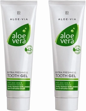 Aloe Vera Tooth Gel LR Extra Freshness – Fluoride-Free Herbal Toothpaste with Echinacea – 2 Pack x 100ml Tubes – Made in Germany