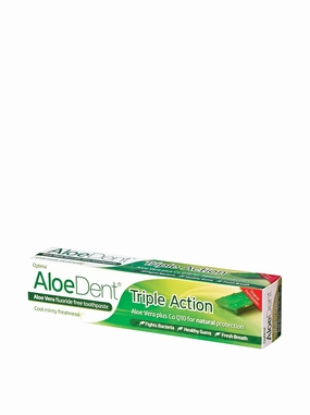 AloeDent Triple Action 100 ml Aloe Vera Fluoride-Free Toothpaste - pack of 3