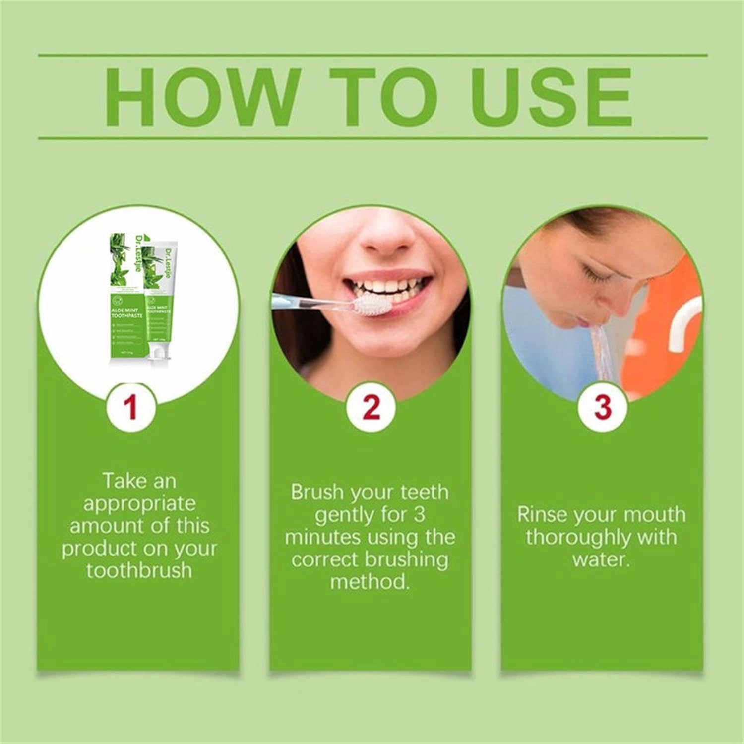 Aloevera Toothpaste Minty Flavour Cleaning Toothpaste Helps Deep Cleaning Teeth Fresh Breath Strengthens Tooth Enamal Kids Friendly SLS Free Non-Toxic 4.23oz-3Pack