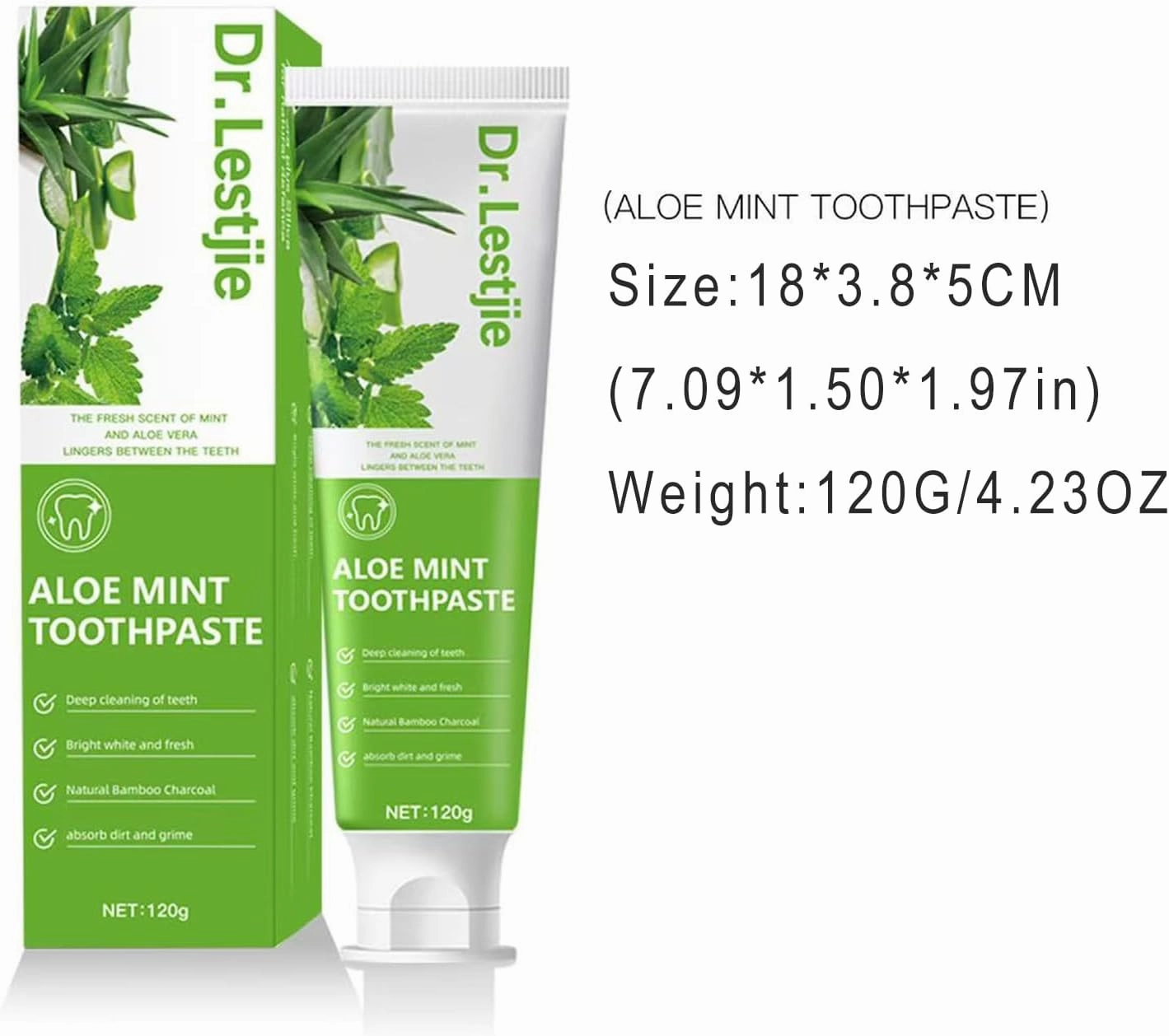 Aloevera Toothpaste Minty Flavour Cleaning Toothpaste Helps Deep Cleaning Teeth Fresh Breath Strengthens Tooth Enamal Kids Friendly SLS Free Non-Toxic 4.23oz-3Pack