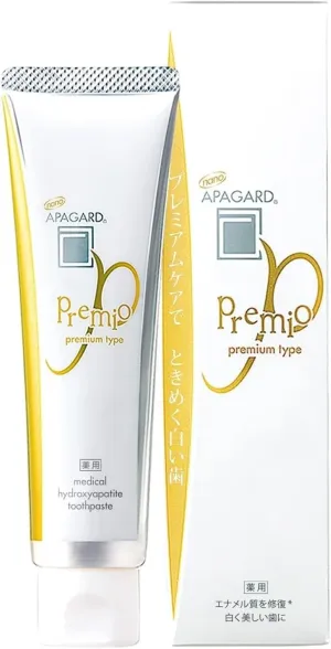 APAGARD® PREMIO, Sangi's Nano-Hydroxyapatite Toothpaste for Naturally Whiter Teeth, No Fluoride, For family use, 105g / 3.7 Oz, Double Mint, Pack of 2