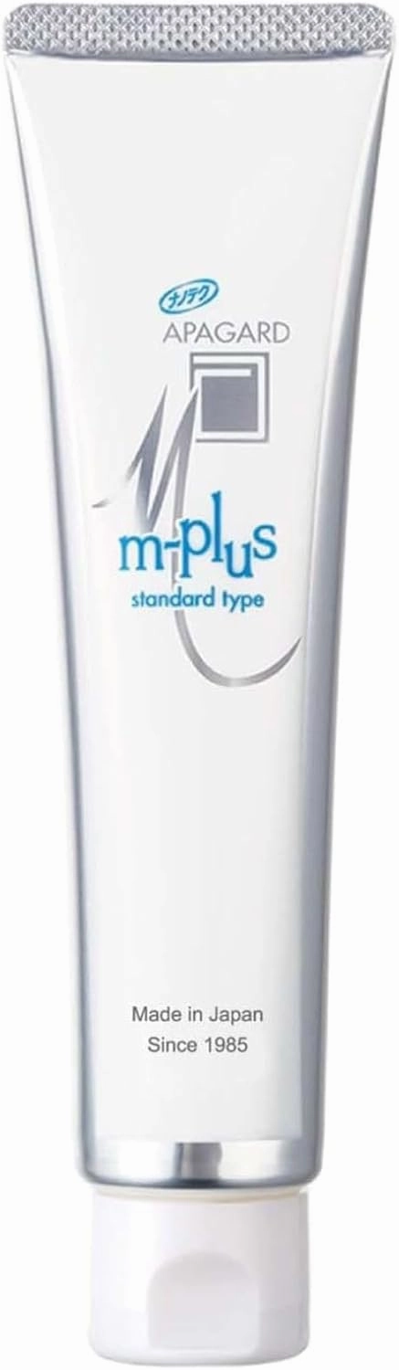 APAGARD® M-Plus, Sangi's Nano-Hydroxyapatite Toothpaste for Naturally Whiter Teeth, No Fluoride, for Family use, 130g / 4.58 oz, Mild Mint Flavor, Pack of 1
