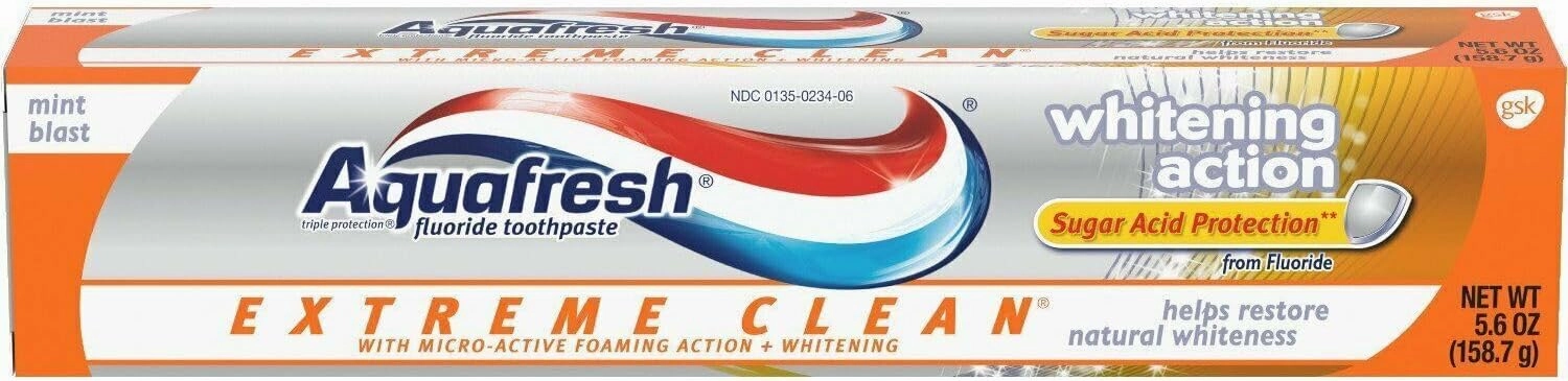 Aqua Fresh Extm White 5.6 Size 5.6z Aquafresh Extreme Clean Whitening Mint Toothpaste - Pack of 3