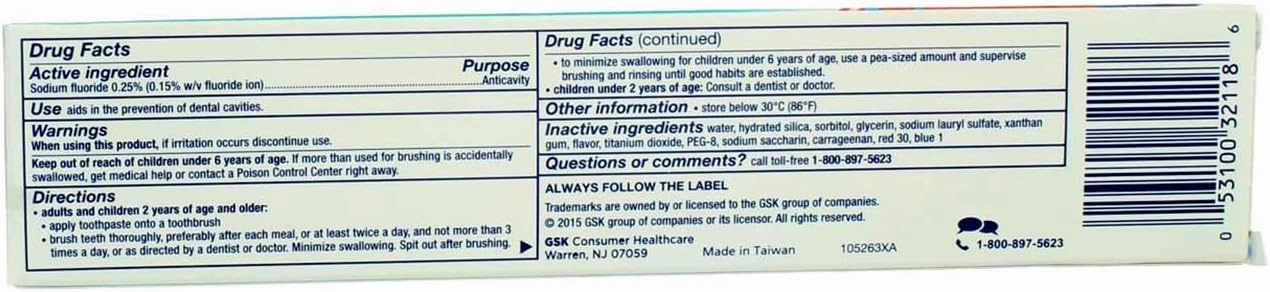 Aquafresh Cavity Protection Fluoride Toothpaste, Cool Mint 5.6 oz (Pack of 5)