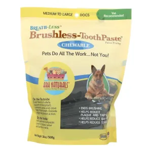 ARK NATURALS Breath-less Brushless Toothpaste, Medium Breed Dogs (18 oz) - Packaging May Vary,Golds; Yellows