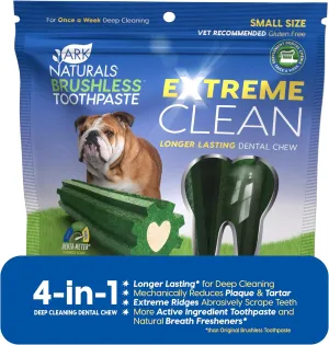 ARK NATURALS Extreme Clean Brushless Toothpaste for Small Breeds, 12 oz Bag, Long-Lasting Dog Dental Chew with Toothpaste Center, Freshens Breath, Reduces Plaque & Tartar