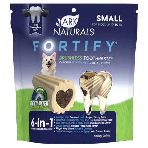 Ark Naturals Fortify Brushless Toothpaste – Small Breeds, 12oz Bag – Dog Dental Chew with Calcium, Omegas & Beef Marrow Center – Support Strong Teeth and Freshen Breath with Dental Chews for Dogs
