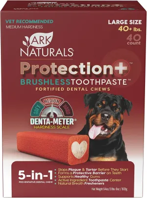 Ark Naturals Protection  Brushless Toothpaste, Dog Dental Chews for Large Breeds, Prevents Plaque & Tartar, Freshens Breath, 54oz, 1 Pack, Red, 54 Ounce (Pack of 1)