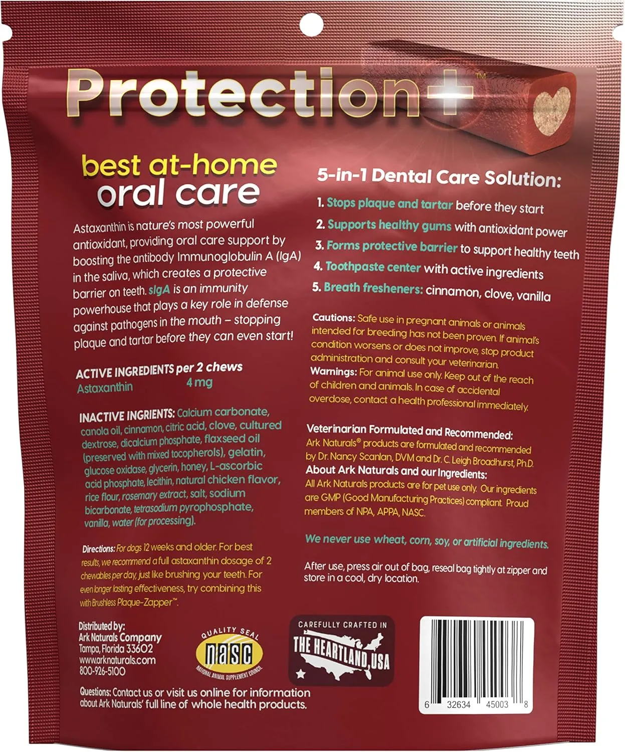 Ark Naturals Protection  Brushless Toothpaste – Large Breeds, 18oz Bag – Dog Dental Chew with Toothpaste Center – Prevent Plaque & Tartar and Freshen Breath with Dental Chews for Dogs