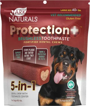 Ark Naturals Protection  Brushless Toothpaste – Large Breeds, 18oz Bag – Dog Dental Chew with Toothpaste Center – Prevent Plaque & Tartar and Freshen Breath with Dental Chews for Dogs