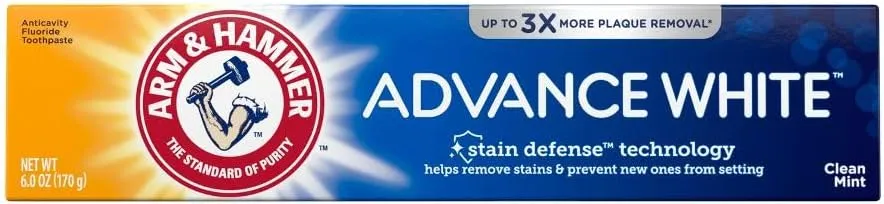 ARM & HAMMER Advance White Toothpaste, Clean Mint, Extreme Whitening 4.3 oz ( Pack of 6)