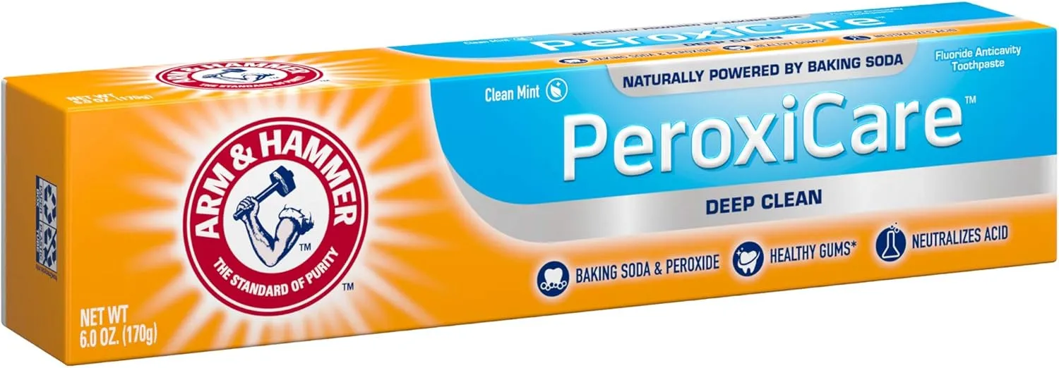 ARM & HAMMER Peroxicare Toothpaste – Clean Mint- Fluoride Toothpaste , 6 Ounce (Pack of 6)