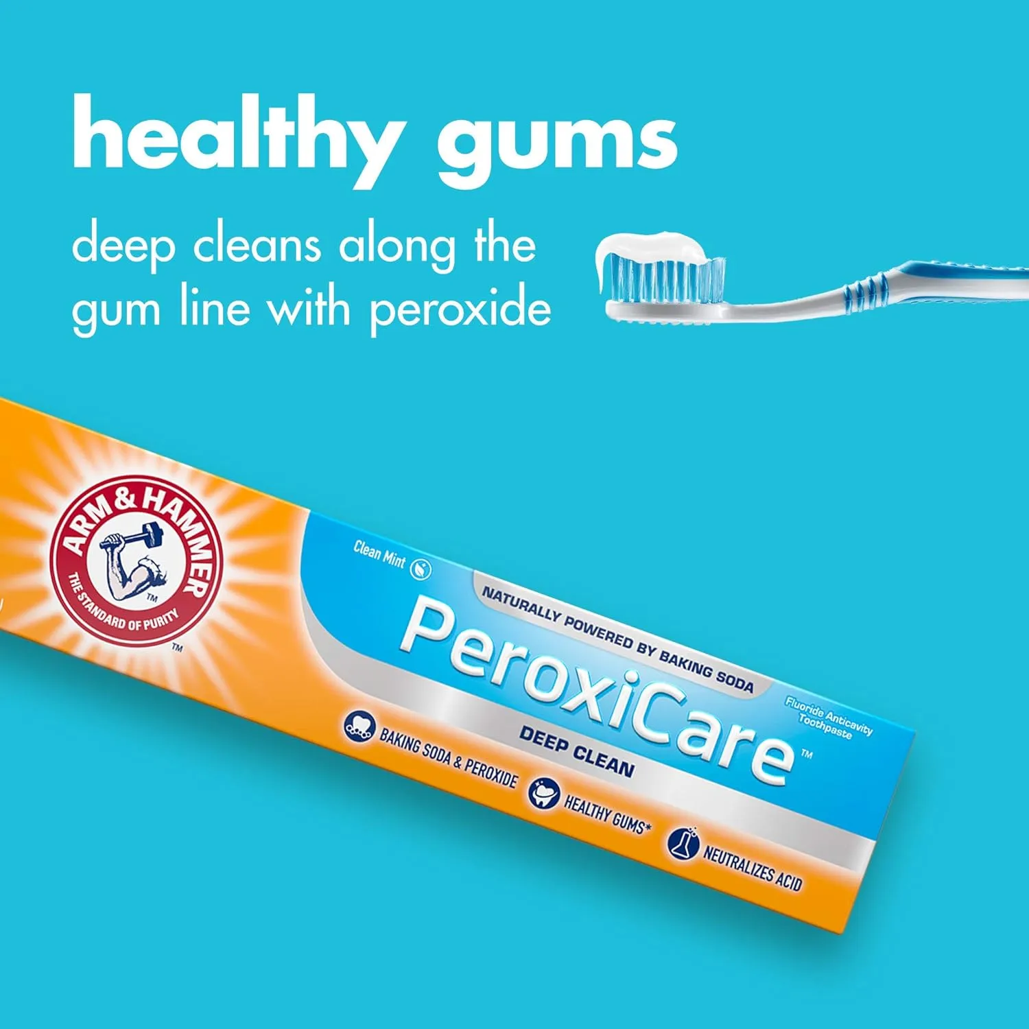 ARM & HAMMER Peroxicare Toothpaste – Clean Mint- Fluoride Toothpaste , 6 Ounce (Pack of 6)