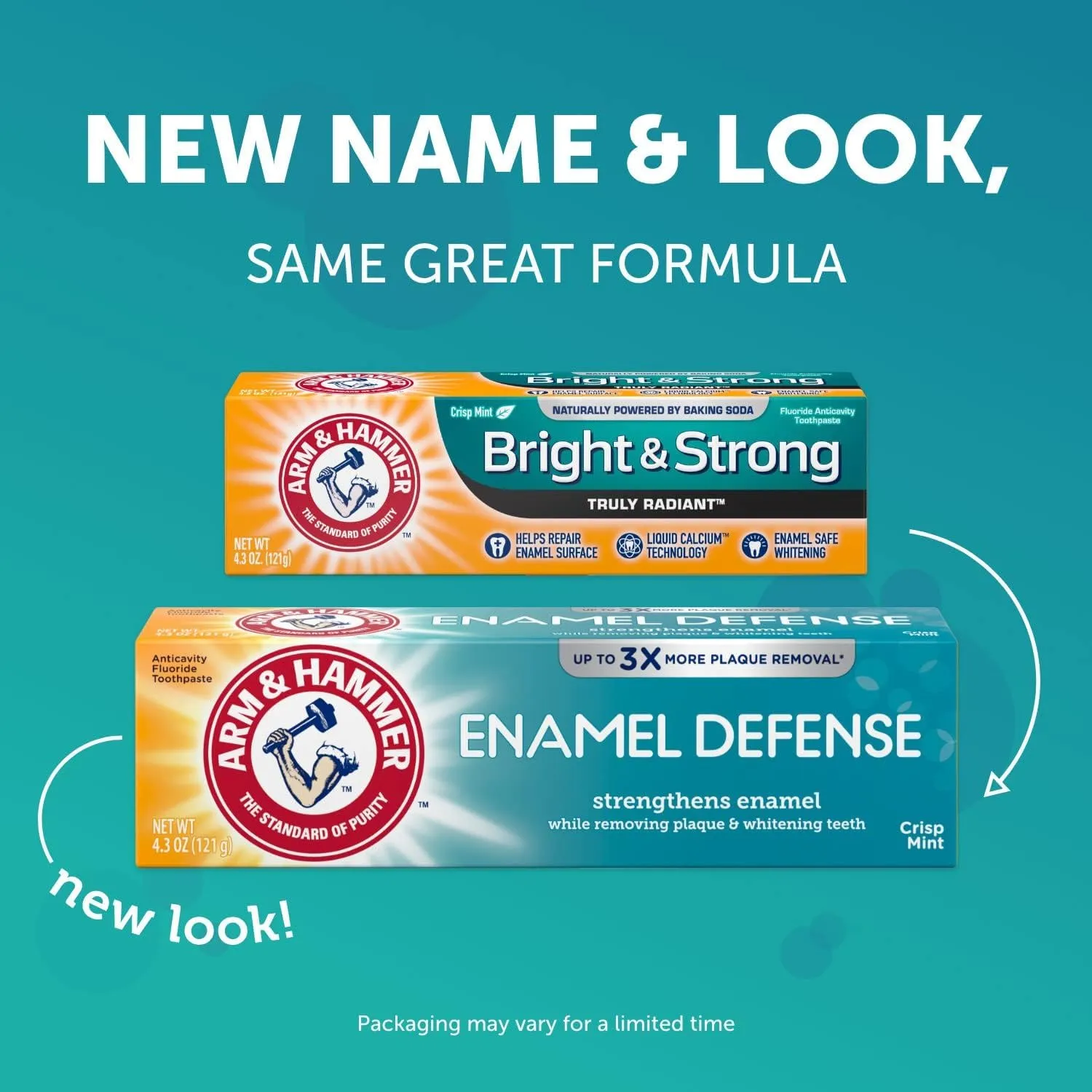ARM & HAMMER Truly Radiant Whitening & Enamel Strengthening Fluoride Toothpaste, Fresh Mint, 4.3 oz (Pack of 5)