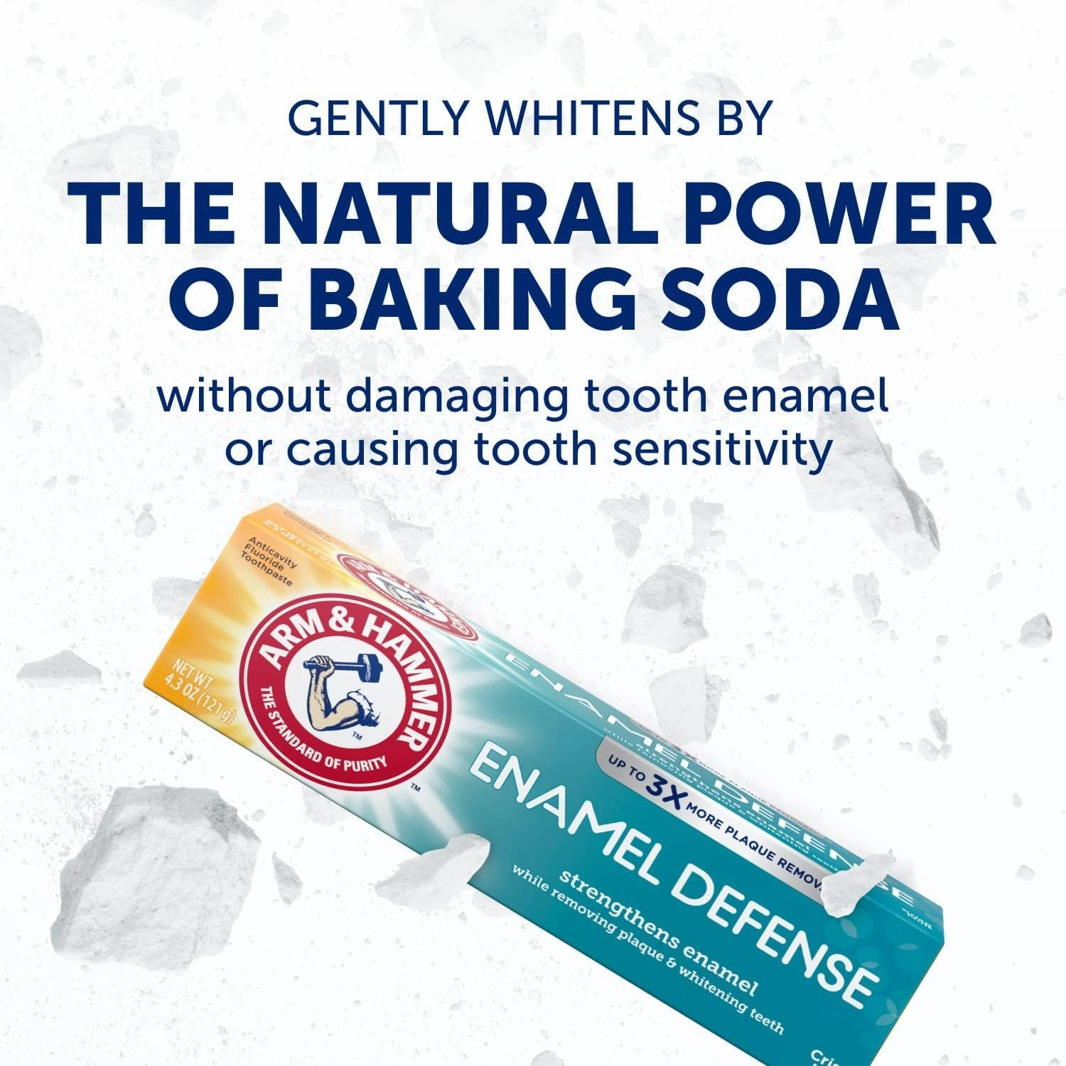 ARM & HAMMER Enamel Defense Toothpaste, Crisp Mint 4.3 oz (Pack of 7)