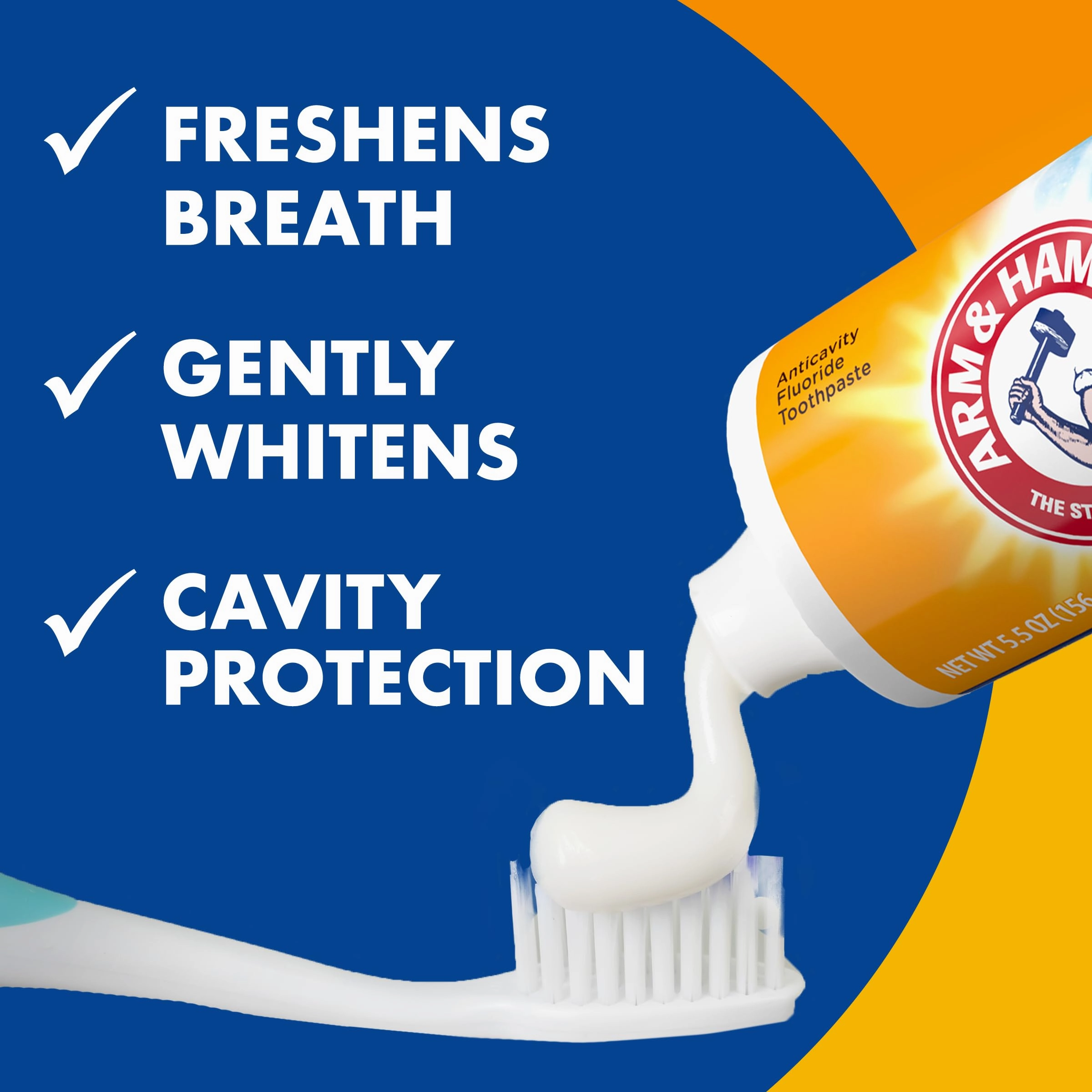 ARM & HAMMER Essentials Whiten & Strengthen Fluoride Toothpaste & Toothpaste Plus TheraBreath Breath Fresheners, Invigorating ICY Mint Flavor, Whitening Anticavity Fluoride Toothpaste