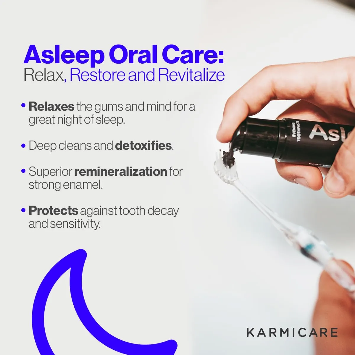 Asleep Nano Hydroxyapatite Toothpaste with Xylitol - Teeth Repair, SLS and Fluoride Free Toothpaste - Remineralizing Night Toothpaste - Medical Charcoal Toothpaste, Cinnamon & Orange, 32 ml