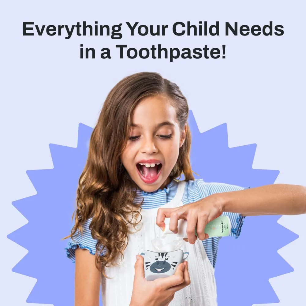 autobrush Kids Fluoride-Free Foaming Toothpaste Watermelon Flavor for Electric or U-Shaped Toothbrush, SLS-Free, Training Toothpaste, Anti-Cavity (2 Pack)