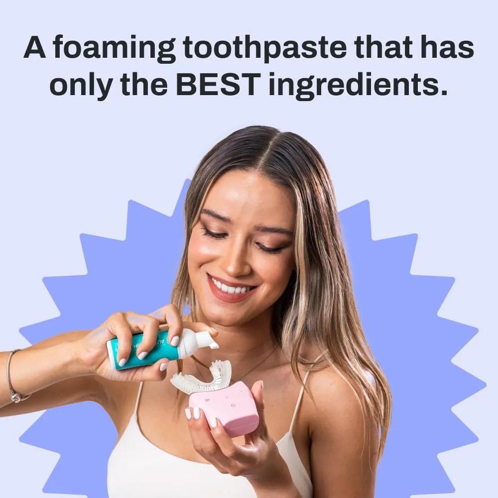 autobrush Original Mint Flavor Fluoride Foaming Toothpaste for Adults, Whitening & Deep Cleaning, Travel Friendly, Anti-Cavity, Foam Toothpaste (1 Pack)