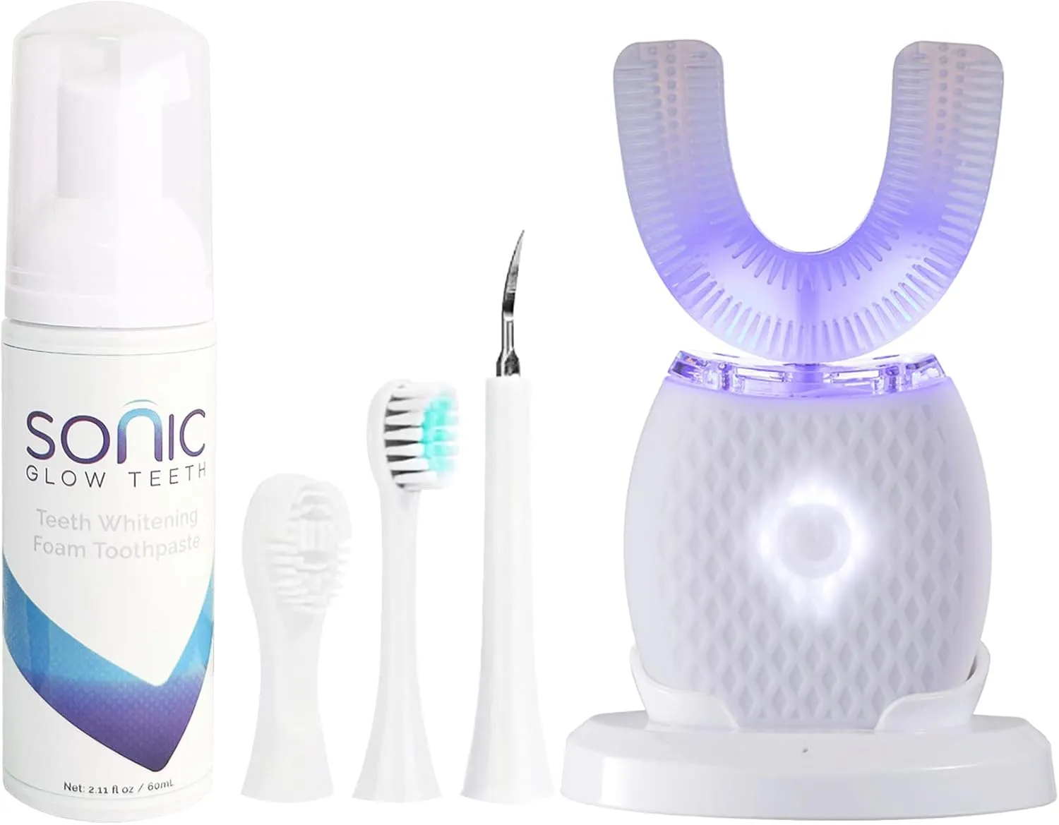 Automatic Toothbrush for Adult Ultrasonic Electric Toothbrush 30'' Automatic Timer Wireless Charging Washable Travel Home Dual-use (White, M)