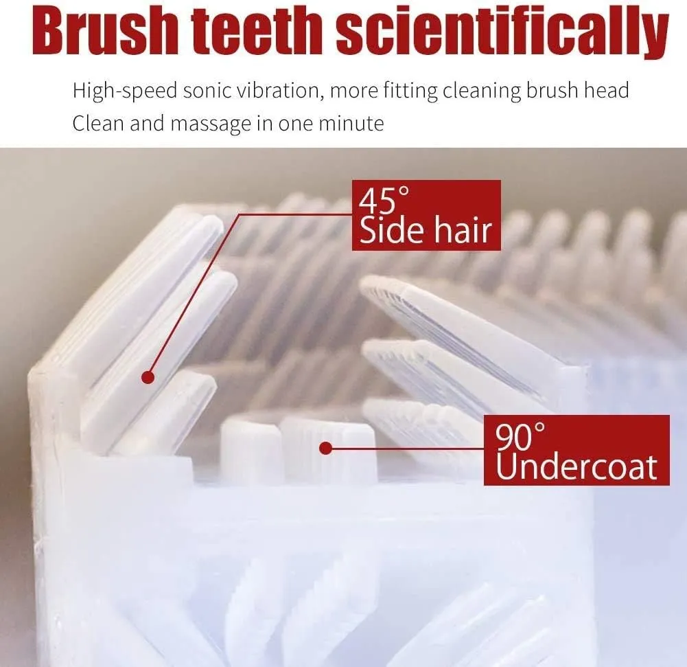 Automatic Ultrasonic Toothbrush,Electric Ultrasonic Toothbrush for Adults 360° Electric Toothbrush 30'' Automatic Timer Wireless Charging Washable Travel Home Dual-use (Black, 1)
