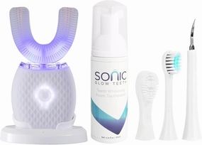 Automatic Toothbrush for Adults - Ultrasonic Electric Toothbrush 30s Timer, Soft Bristles, Wireless Charging Washable Portable for Travel & Home Use Dual-use(White, M)