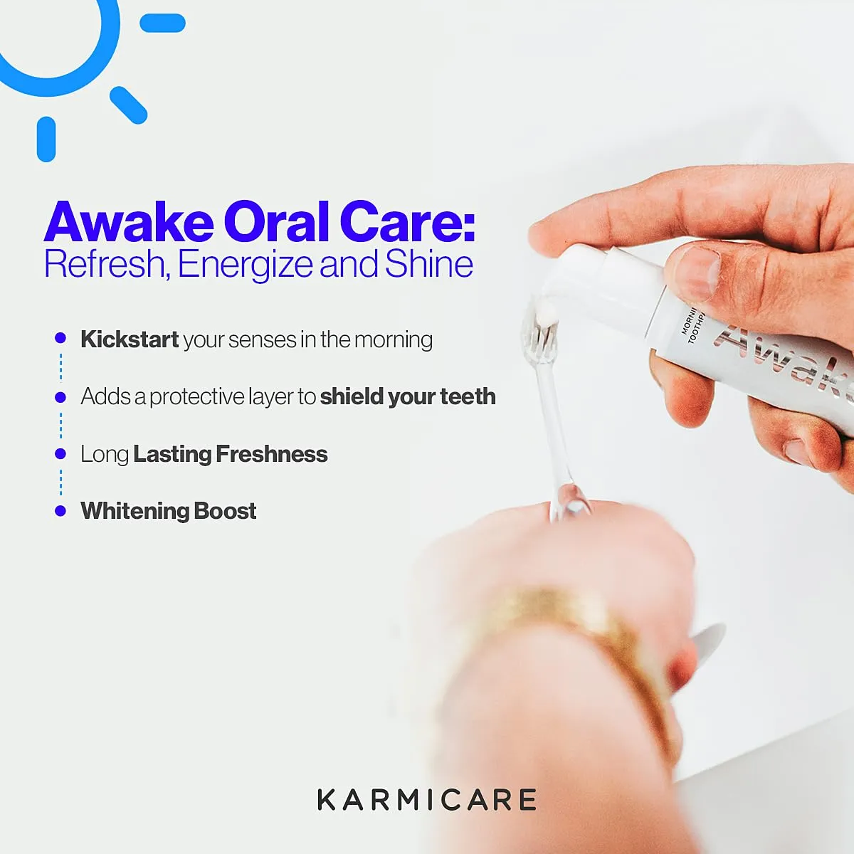 Awake Nano Hydroxyapatite Toothpaste with Xylitol - Zero Sensitivity, Teeth Whitening, SLS and Fluoride Free - Remineralizing Morning Toothpaste, Mild Mint & Lime, 32 ml