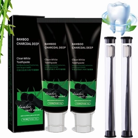Bamboo Charcoal Deep Clean White Toothpaste,Activated Bamboo Charcoal Toothpaste,Bamboo Charcoal Teeth Whitening Toothpaste,Bamboo Charcoal Mint Toothpaste,Deep Clean Whitening (2PCS)