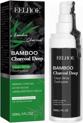 Bamboo Charcoal Teeth Whitening Toothpaste - Stain Removal, Enamel Strengthening, Fresh Breath, Natural Deep Cleaning for A Brighter Smile(1PCS)