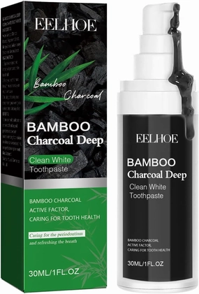 Bamboo Charcoal Teeth Whitening Toothpaste - Stain Removal, Enamel Strengthening, Fresh Breath, Natural Deep Cleaning for A Brighter Smile(2PCS)