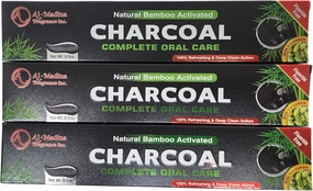 Bamboo Charcoal Toothpaste for Sensitive Teeth - Pack of 3 - Paraben Free | Deep Clean & Refreshing Oral Care