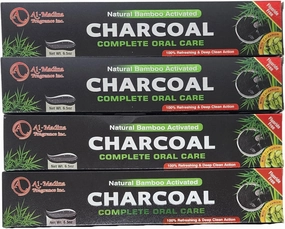 Bamboo Charcoal Toothpaste for Sensitive Teeth - Pack of 4 - Paraben Free | Deep Clean & Refreshing Oral Care