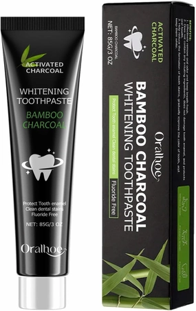 Bamboo Charcoal Whitening Toothpaste for Fresh Breath, Teeth Brightening, Stain Removal & Oral Soothing(2PCS)