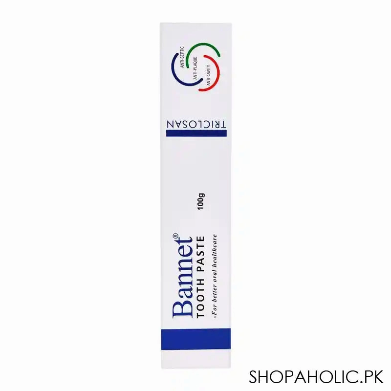 Bannet Tricolsan Toothpaste, Anti-Septic, Anti-Plaque, Anti-Cavity, 100g