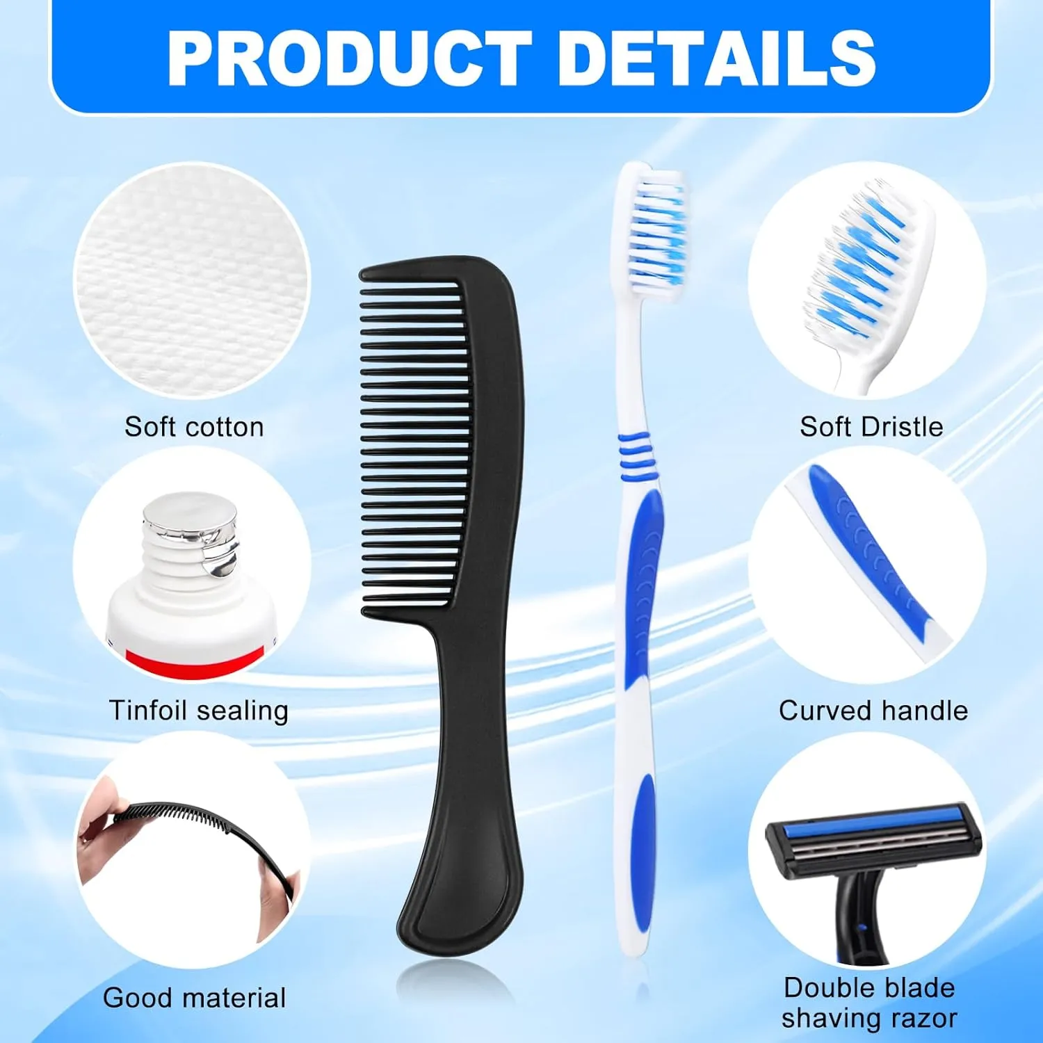 Basic Toiletry Kits, Individually Packed, Personal Hygiene Bulk Homeless Care Package Supplies, Travel Size for Men Women Charity, Disposable Toothbrushes with Toothpaste Set